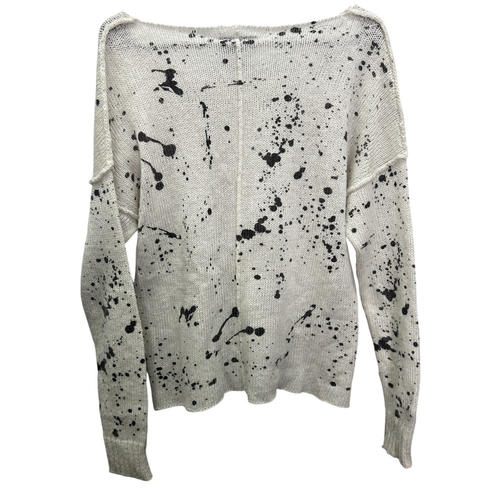 Wooden Ships Paola Buendia Paint Splatter Open Knit Mohair Blend Sweater S M - Picture 2 of 9
